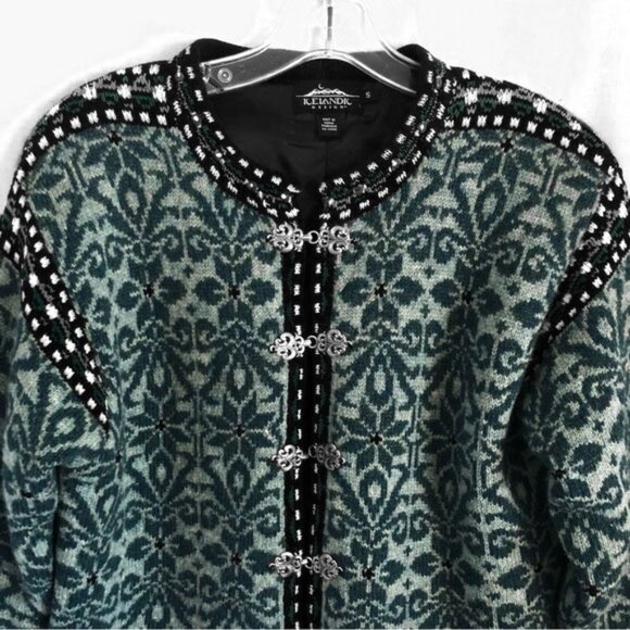 Icelandic Design Wool Sweater Cardigan Fully Lined Small - Picture 3 of 9